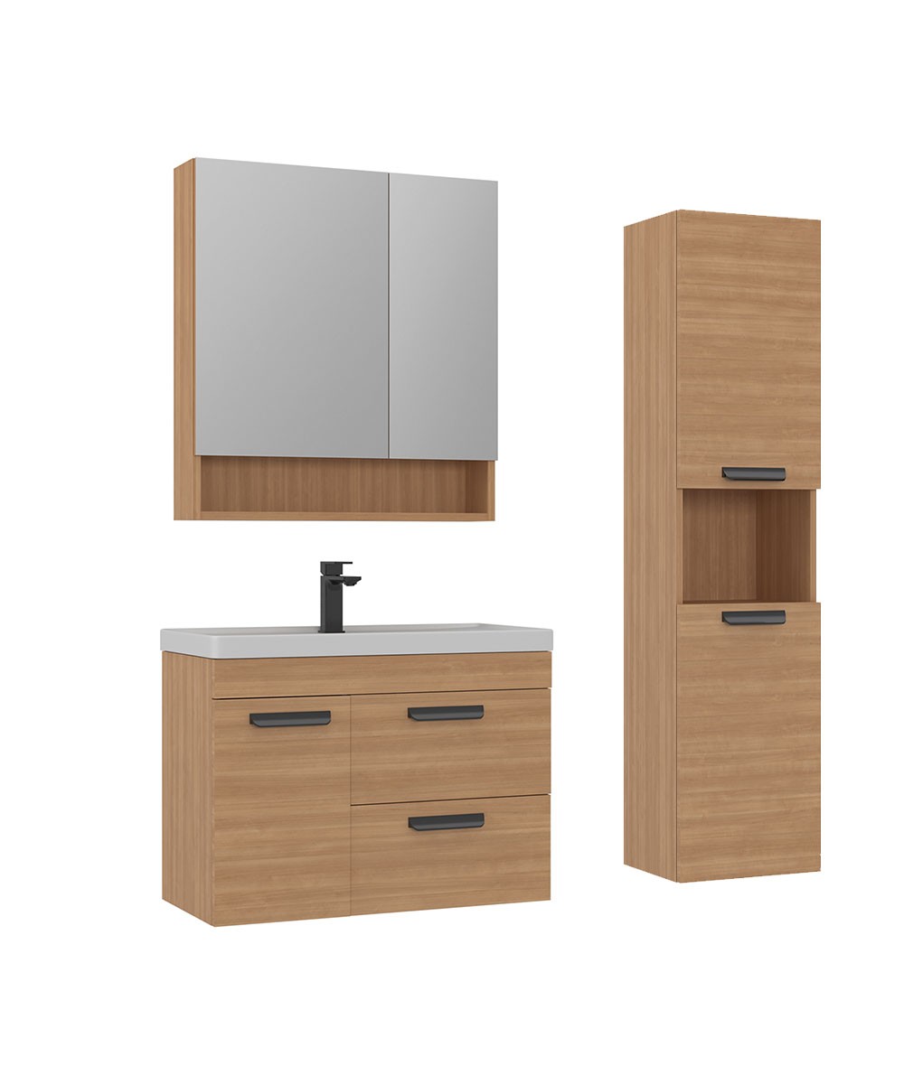 Orka Nova 80 CM Banyo Dolabı Takım + Boy Dolabı Dahil
