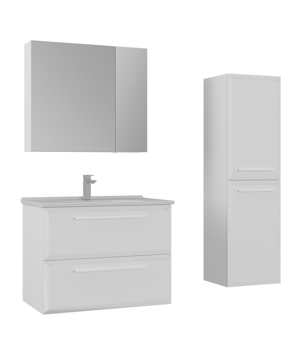 Orka Nuvola 80 CM Banyo Dolabı Takım + Boy Dolabı