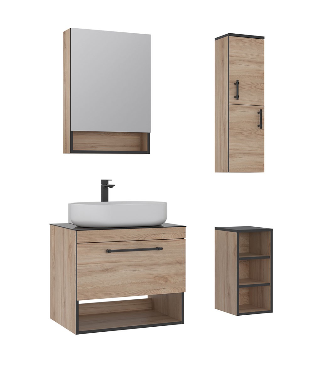 Orka Knidos 70 CM Banyo Dolabı Takım + Boy Dolabı Dahil
