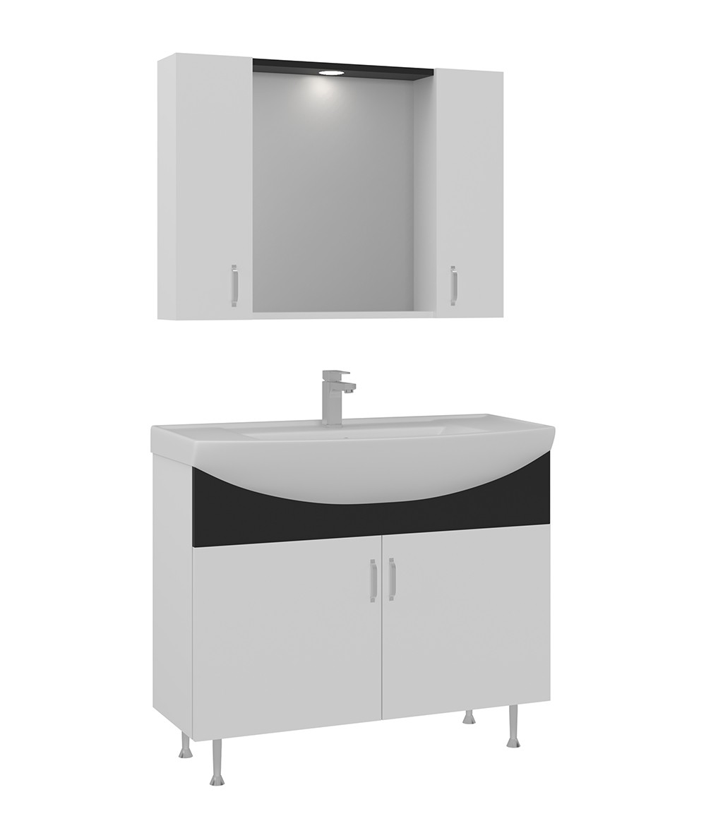 Orka Duru 100 cm Ayaklı Banyo Dolabı Takımı