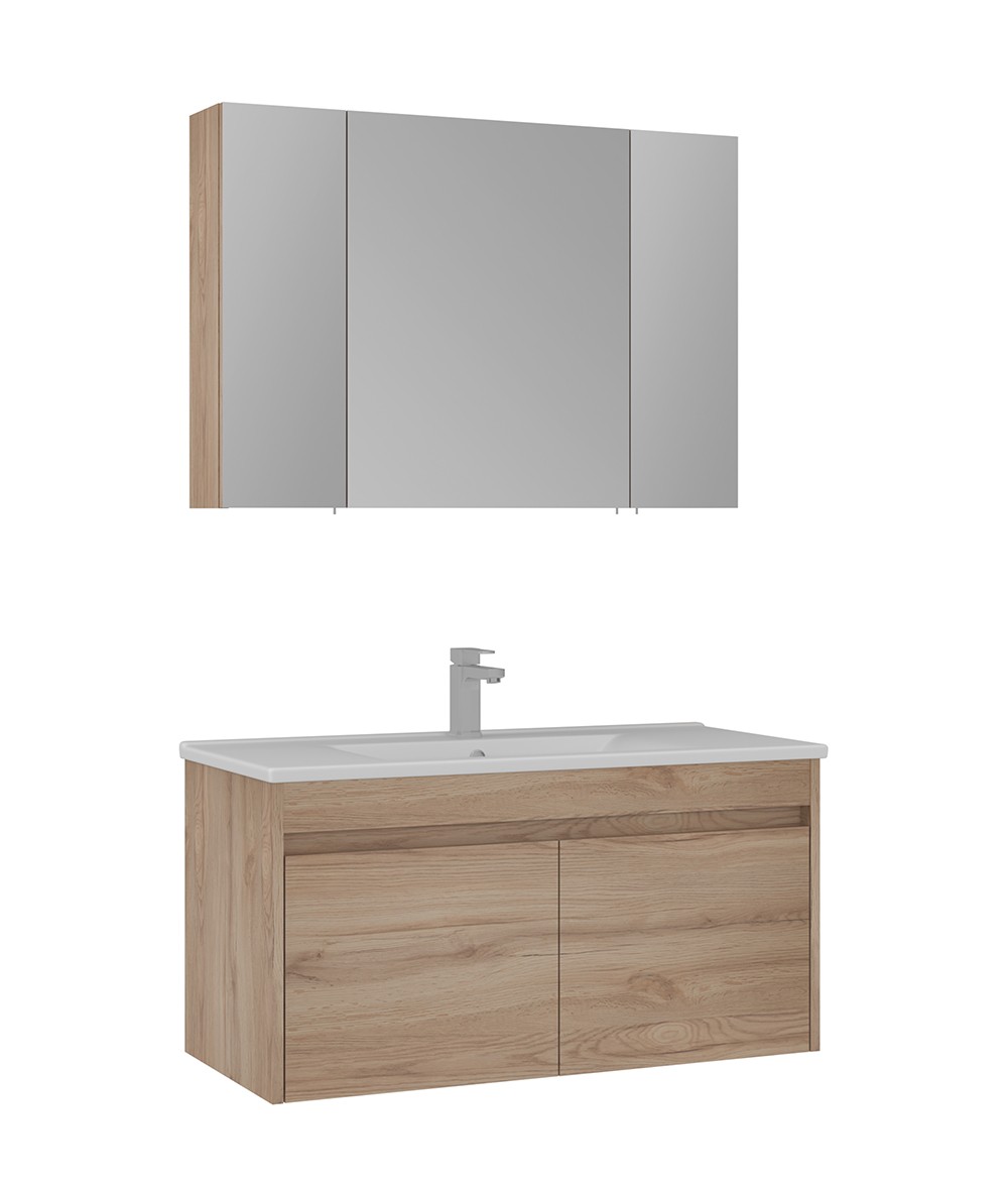 Orka Side 100 CM Kapaklı Banyo Dolabı Takım