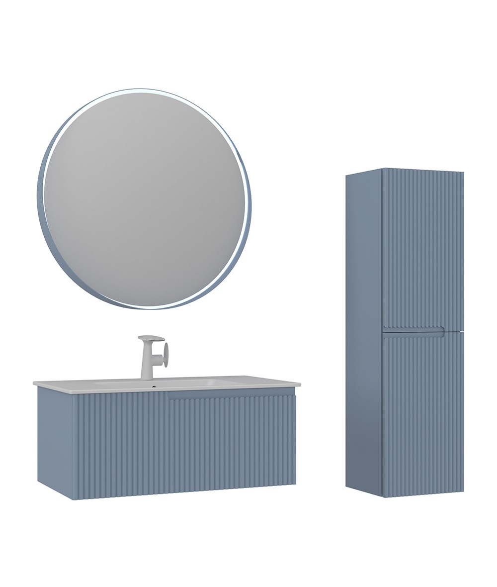 Orka Moonlight 90 CM Tek Çek. Banyo Dolabı Takım + Boy Dolabı Dahil
