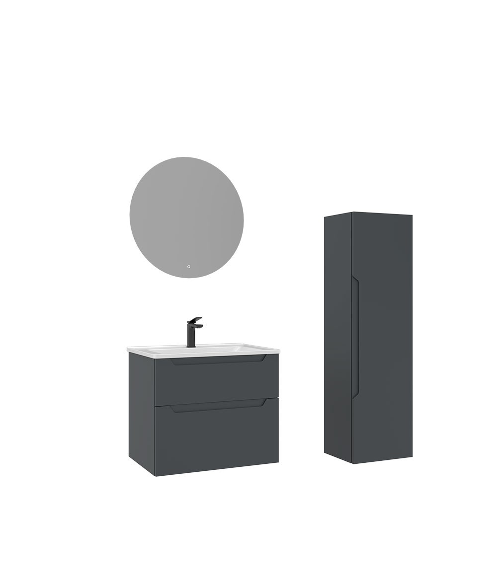 ORKA Messina 65 cm Banyo Dolap Takımı + Boy Dolabı Dahil