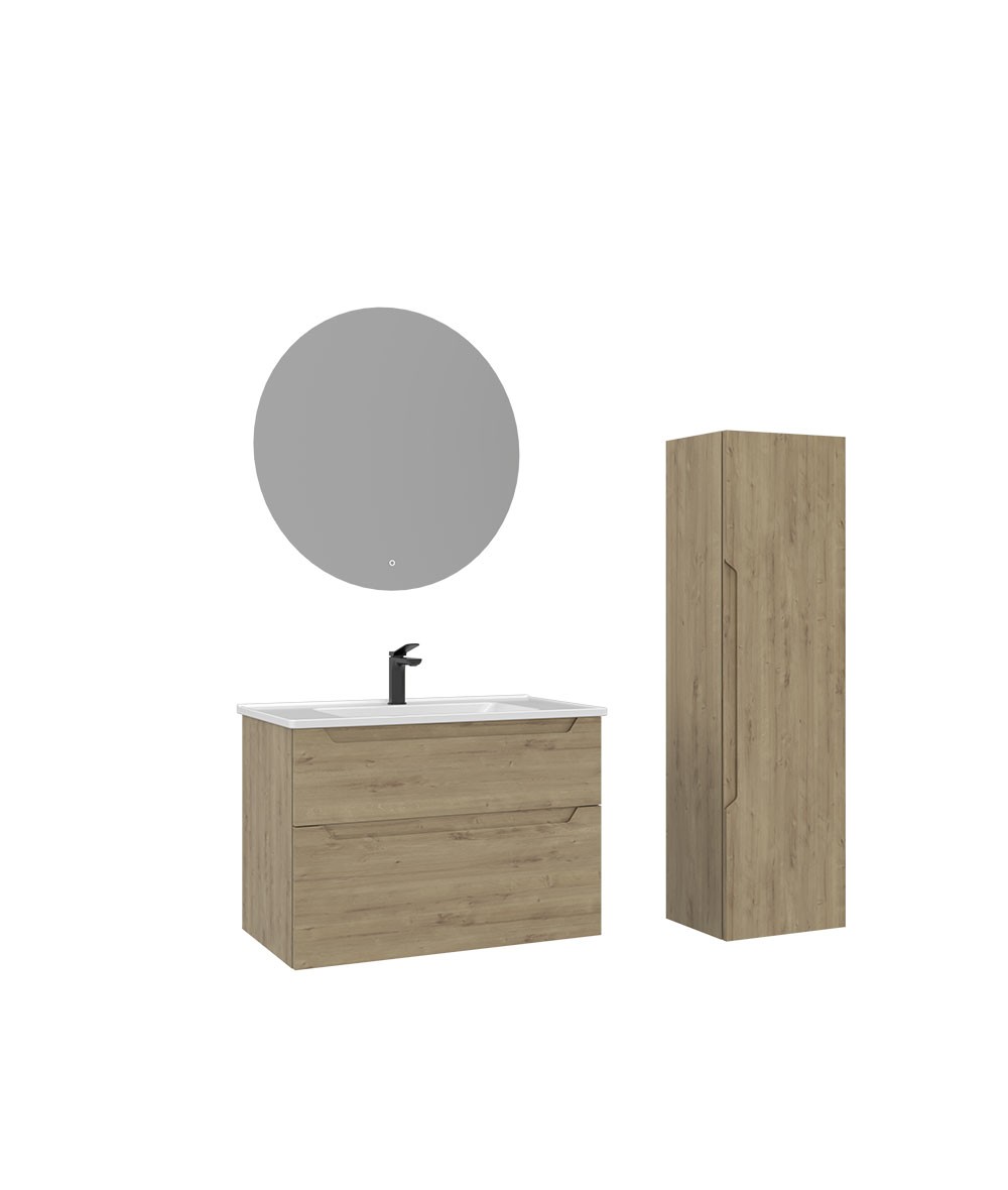 ORKA Messina 80 cm Banyo Dolap Takımı + Boy Dolabı Dahil