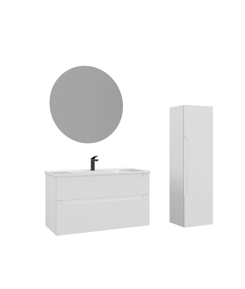 ORKA Messina 100 cm Banyo Dolap Takımı + Boy Dolabı Dahil