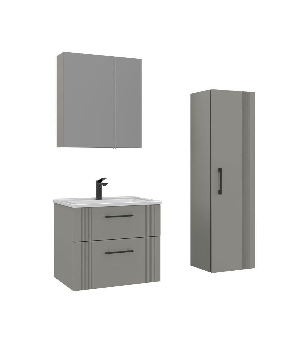 Orka Bari 65 cm Banyo Dolabı Takımı + Boy Dolabı