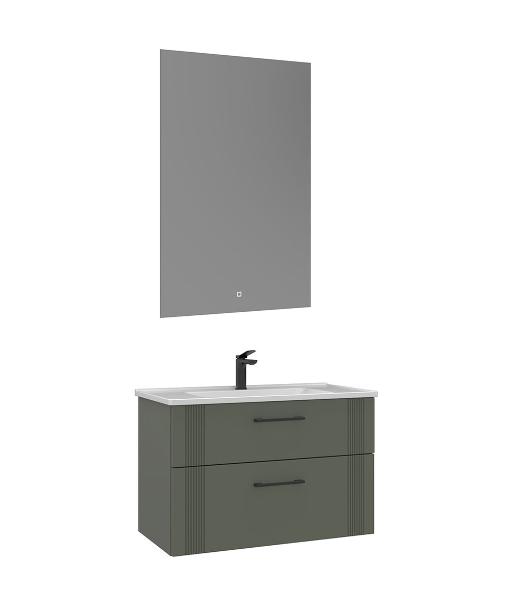 Orka Bari 85 cm Led Aynalı Banyo Dolabı Takımı