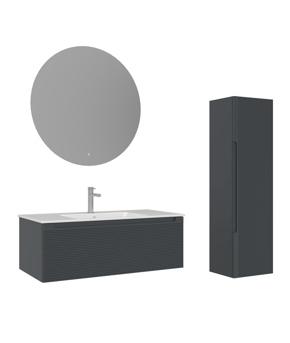 ORKA Olbia 100 cm Banyo Dolabı Takımı + Boy Dolabı Dahil