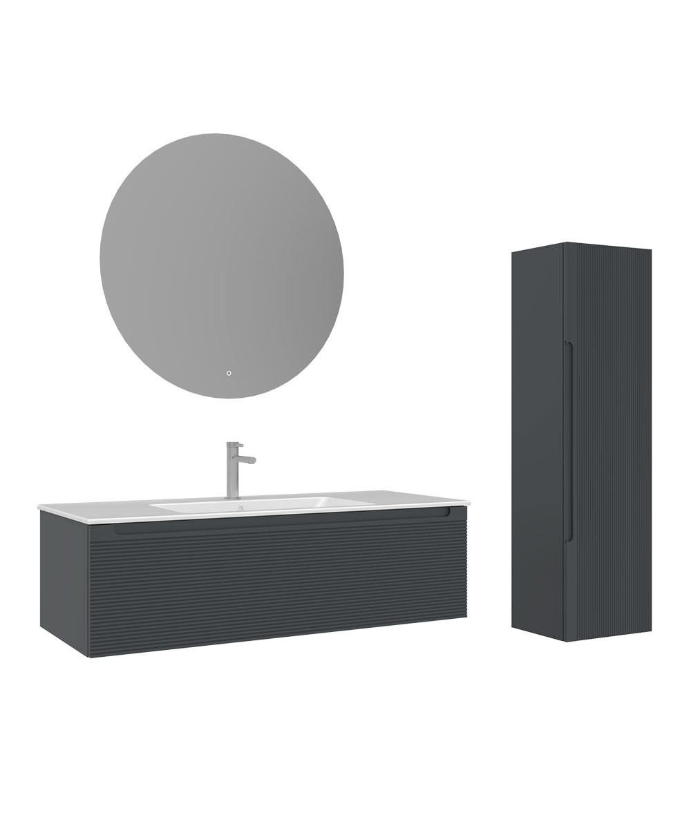 ORKA Olbia 120 cm Banyo Dolabı Takımı + Boy Dolabı Dahil