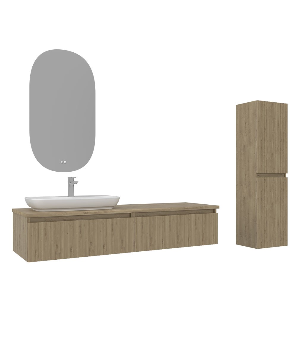 Orka Lentia 160 cm Banyo Dolabı Takımı + Boy Dolabı Dahil
