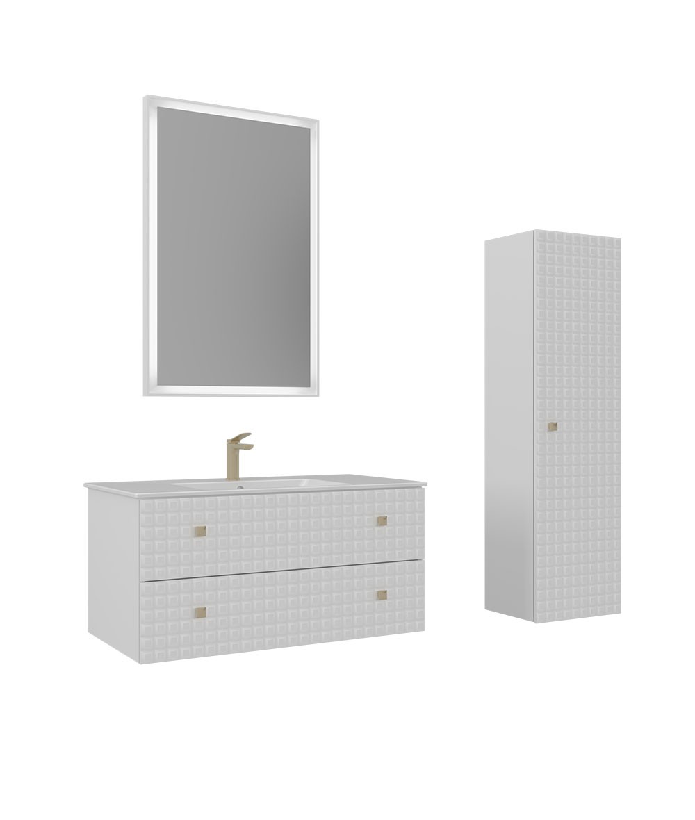 Orka Lipari 100 cm Banyo Dolabı Takımı Boy Dolabı Dahil