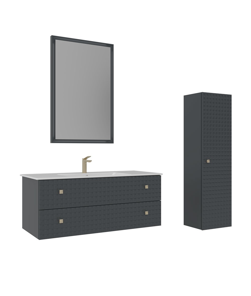 Orka Lipari 120 cm Banyo Dolabı Takımı Boy Dolabı Dahil