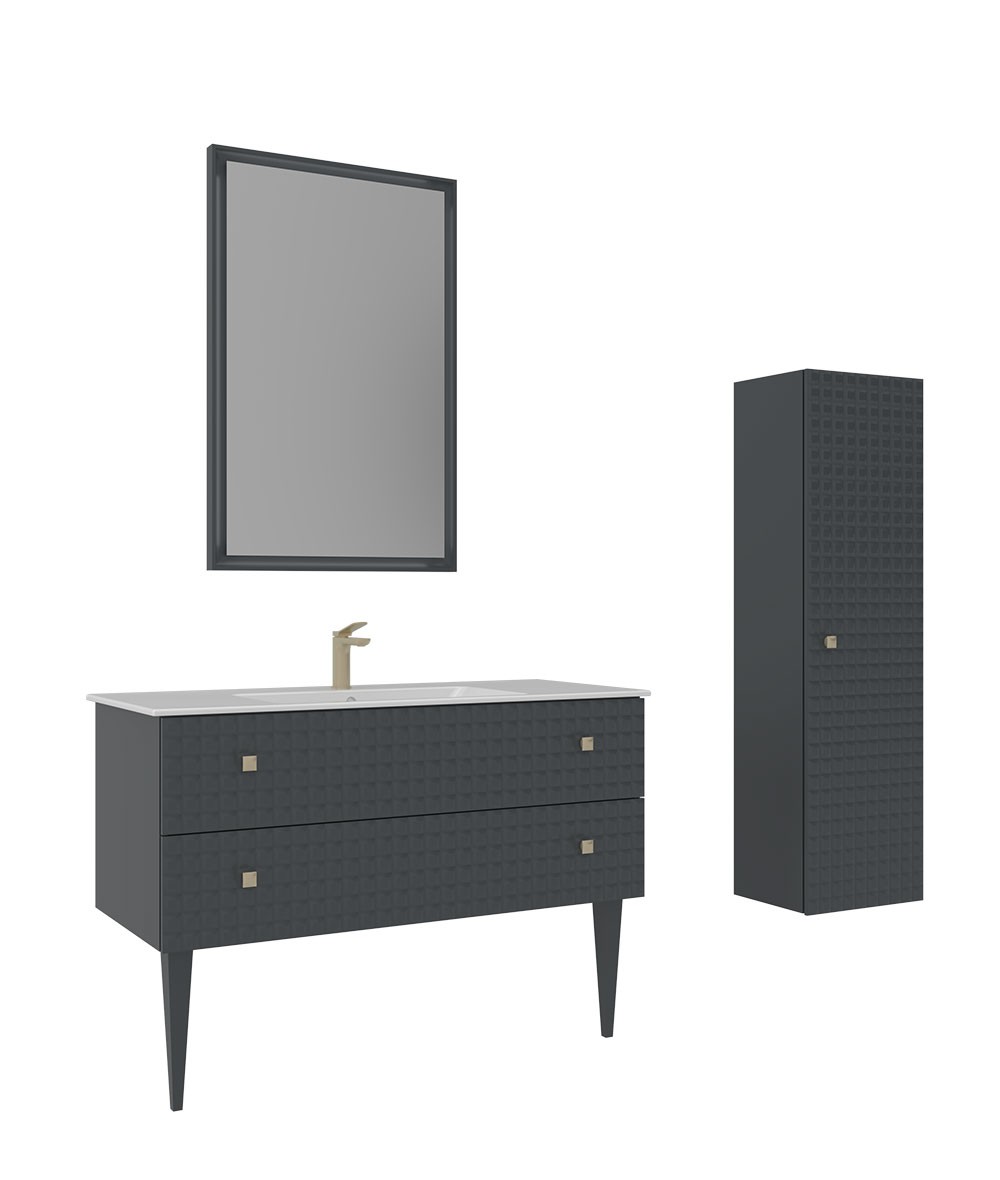 Orka Lipari 120 cm Ayaklı Banyo Dolabı Takımı Boy Dolabı Dahil