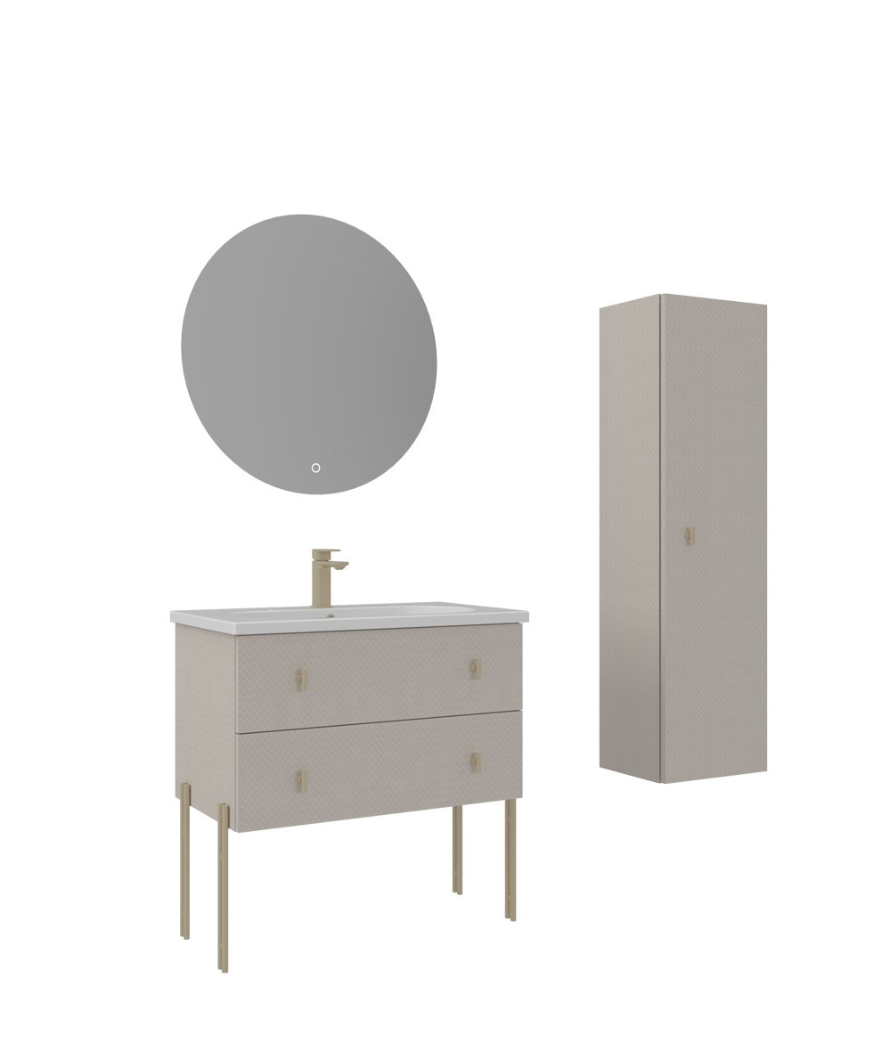 Orka Milazzo 80 cm Ayaklı Banyo Dolap Takımı + Boy Dolabı Dahil