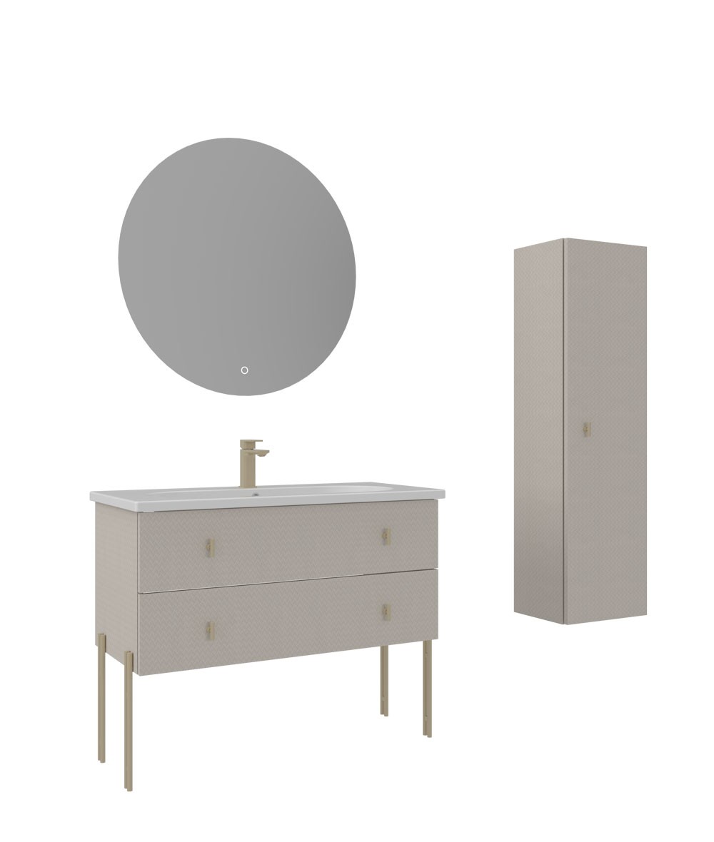 Orka Milazzo 100 cm Ayaklı Banyo Dolap Takımı + Boy Dolabı Dahil